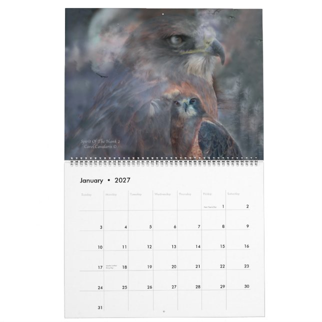 Calendario De Arte De Aves De Prey 2013 (Jan 2027)