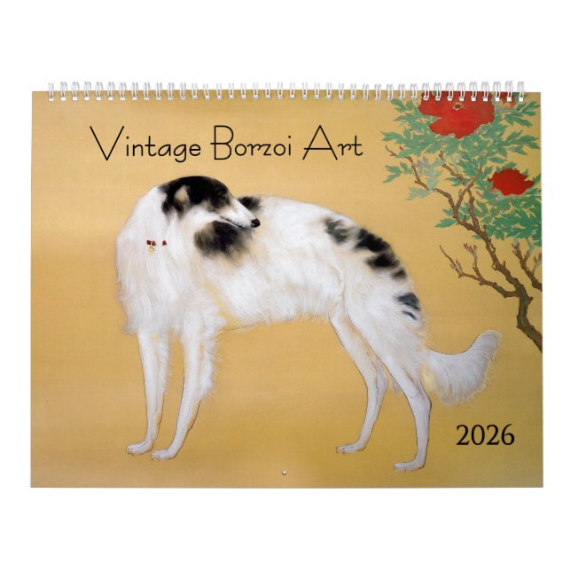 Calendario de arte de Borzoi 2026 (Tapa)