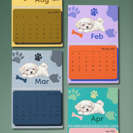 Calendario de Arte de Cachorro Brillante y Adorabl
