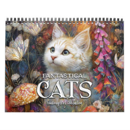Calendario de Arte de Fantasía de Gatos Fantástico