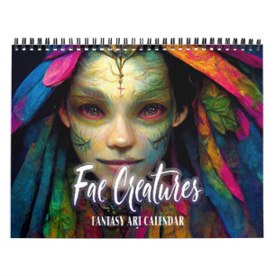 Calendario de arte de fantasía de las criaturas fa