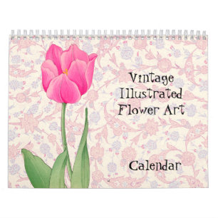 Calendario de arte de flores de bonito y cosecha