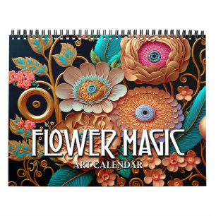 Calendario de Arte de Flores Estilizadas 2026