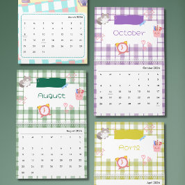 Calendario de Arte de Gatito Kawaii Brillante