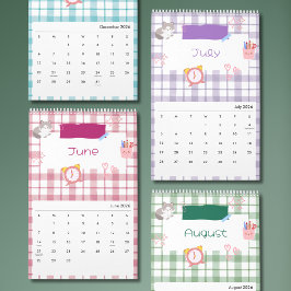 Calendario de Arte de Gatito Kawaii Brillante