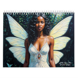 Calendario de arte de hadas de Chica negro