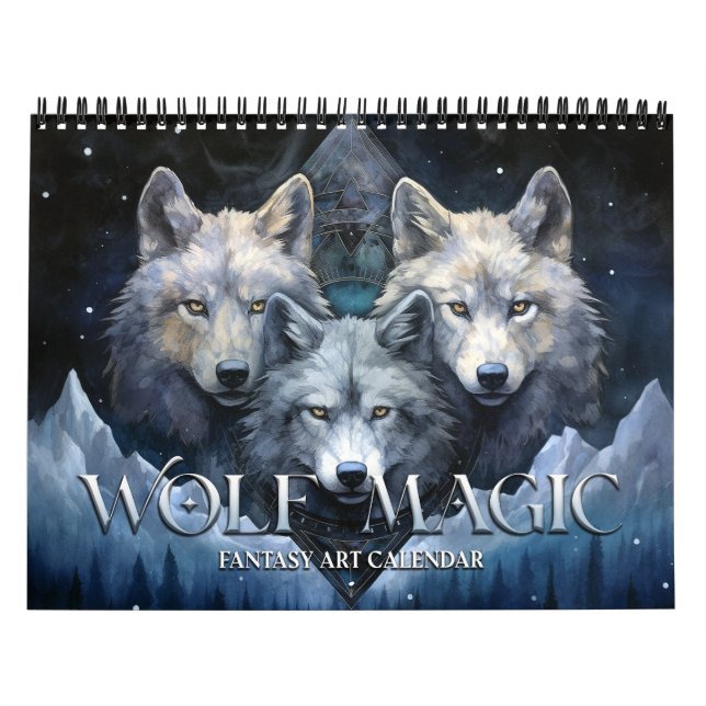 Calendario de arte de la Fantasía Wolf Magic 2026 (Tapa)