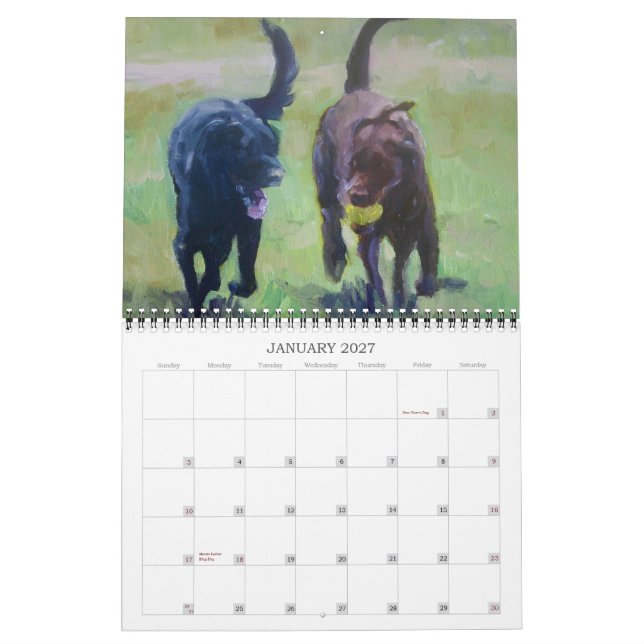 Calendario de arte de Labrador Retriever 2012 (Jan 2027)