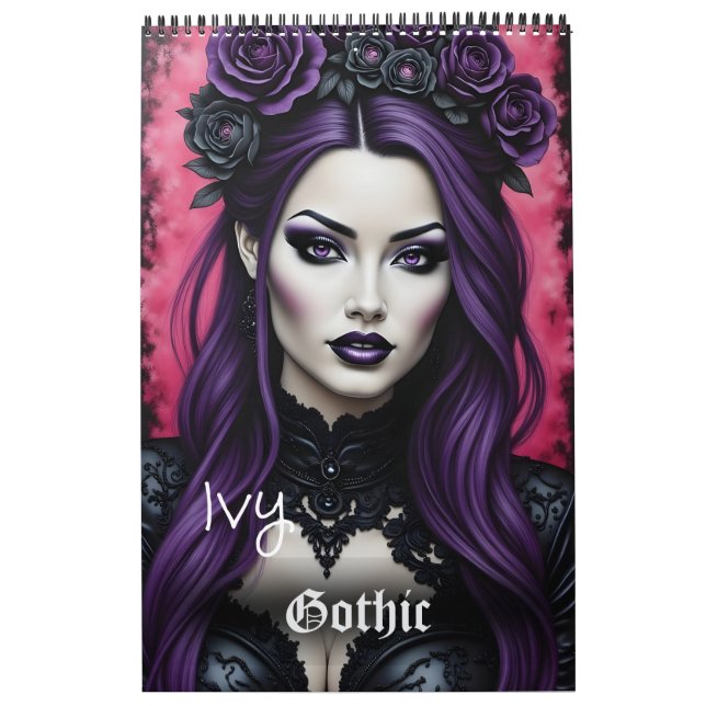 Calendario de arte de moda gótica marfileña (Tapa)