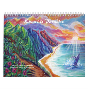 Calendario de Arte de Paradise Hawaii Kauai 