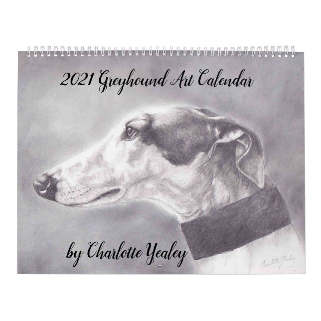 Calendario de Arte de Perro Greyhound 2021 (Tapa)