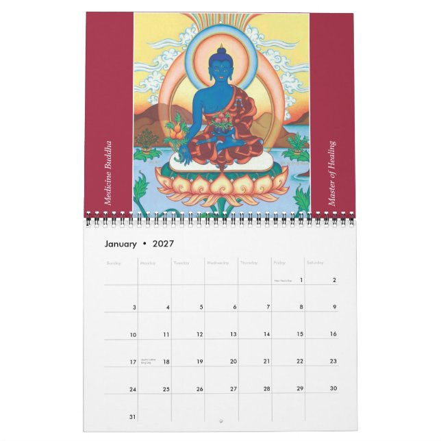 Calendario de arte de Thangka 2014 (Jan 2027)