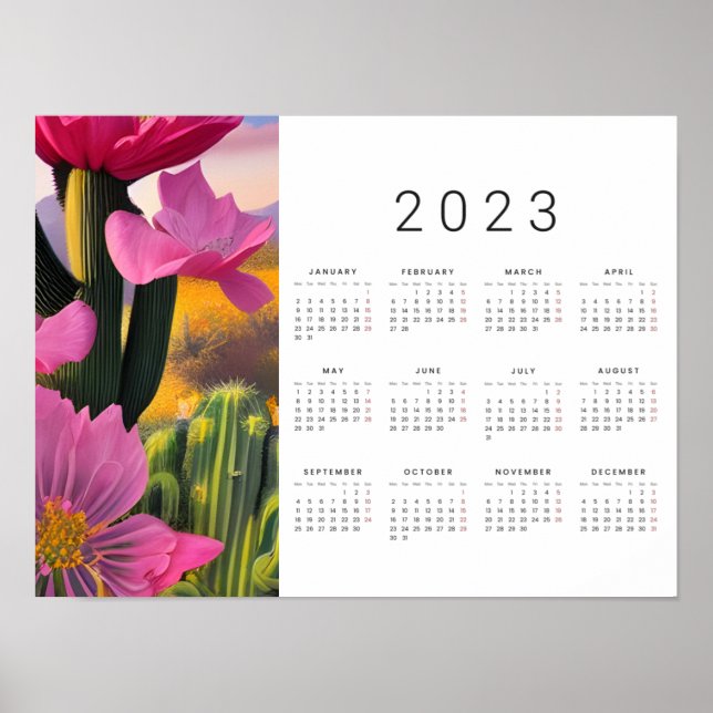 Calendario de Arte Digital 2023 con flores del des (Frente)
