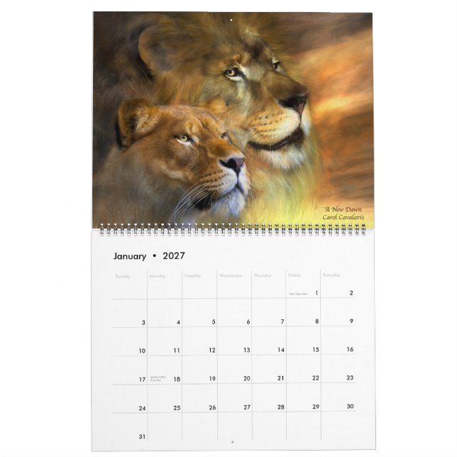 Calendario De Arte Espíritu De Los Leones Salvajes (Jan 2027)