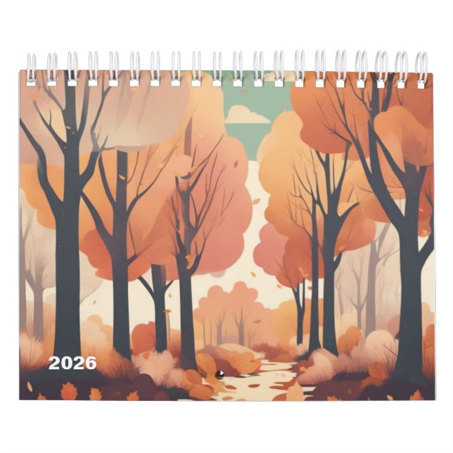Calendario de arte estacional retro 2025 | Vibrant (Tapa)