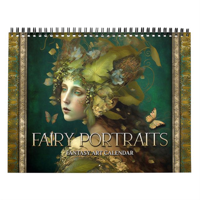 Calendario de Arte Fantástico de Retratos de Hadas (Tapa)