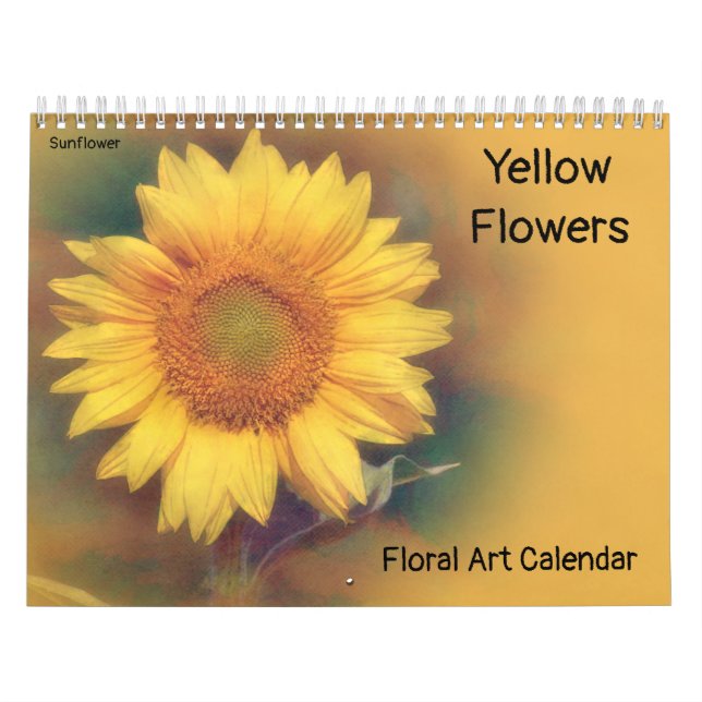 Calendario de arte floral de flores amarillas (Tapa)
