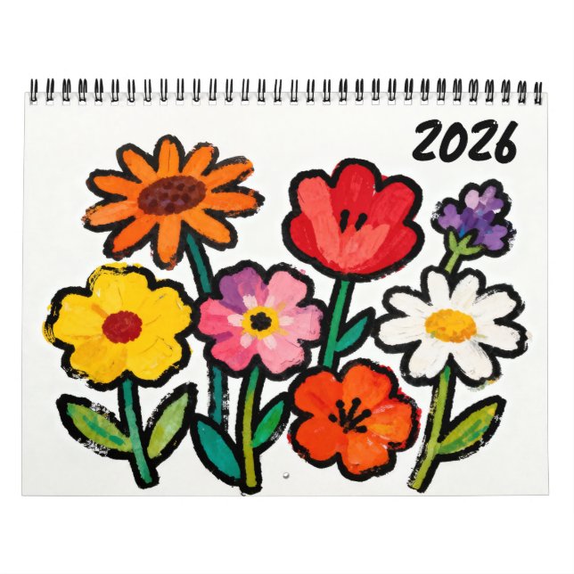 Calendario de Arte Floral Naíf Moderno (Tapa)