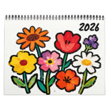 Calendario de Arte Floral Naíf Moderno