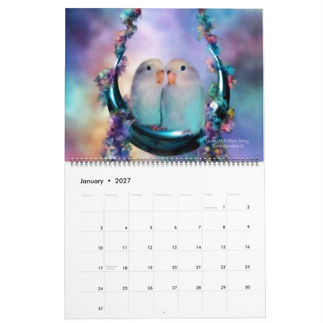 Calendario de arte Love Bird 2014 (Jan 2027)