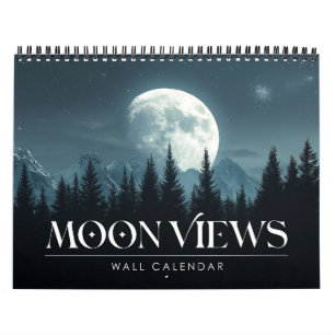 Calendario de arte lunar con vistas a la luna 2026