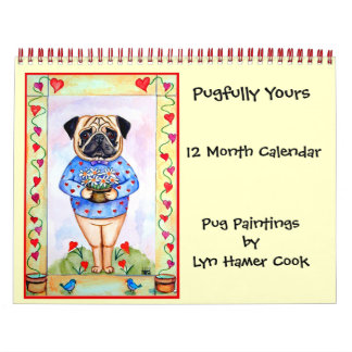 Calendario de arte original de Pug