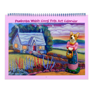 Calendario de arte popular de Pembroke Welsh Corgi