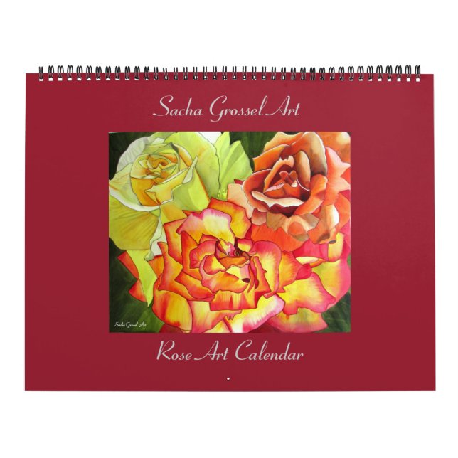 Calendario de arte Rosa acuático de Sacha Grossel (Tapa)