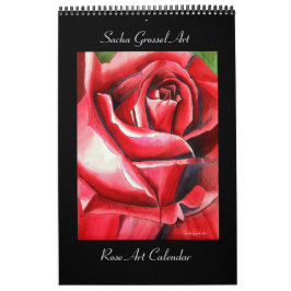 Calendario de arte Rosa de acuarela de Sacha Gross