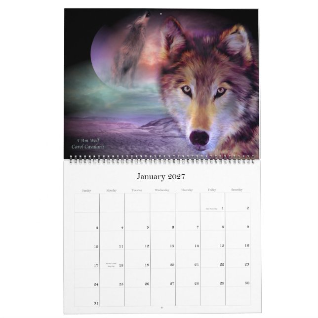 Calendario de arte Spirit Wolves 2012 (Jan 2027)