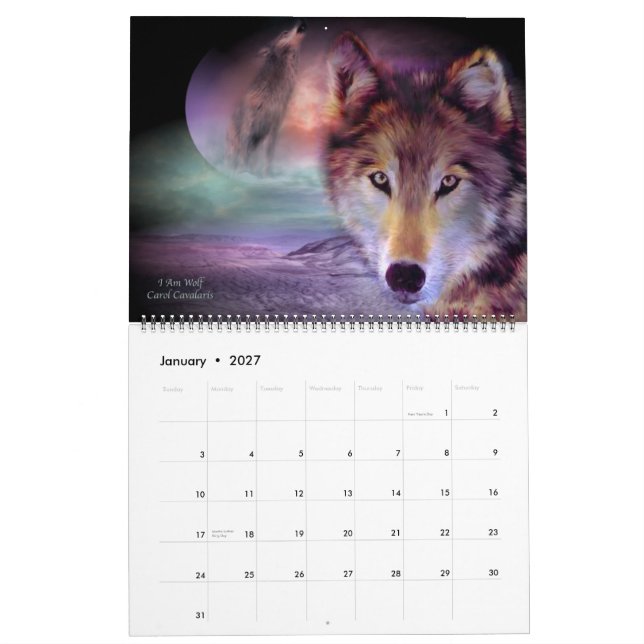 Calendario de arte Spirit Wolves 2013 (Jan 2027)