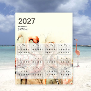 Calendario de Arte Tropical de Bandada de Flamenco