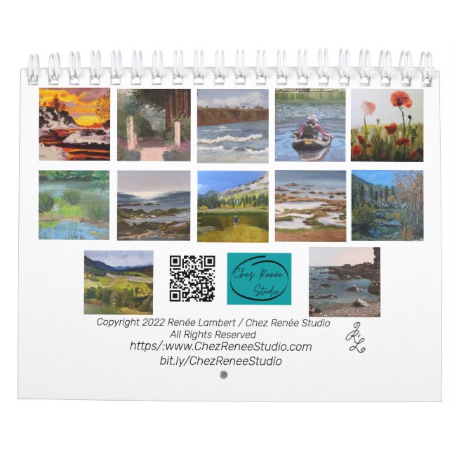 Calendario de artistas - Paisajes y paisajes marin (Reverso)