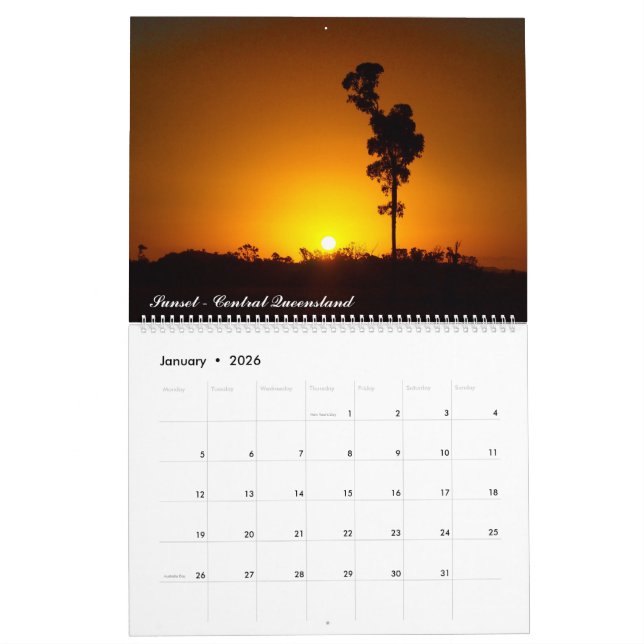 Calendario de atardecer de Australia de 2018 (Jan 2026)