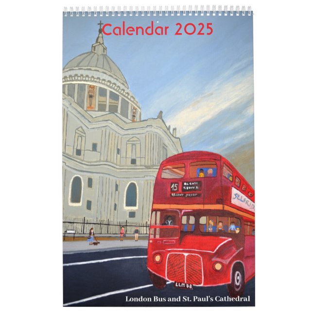 Calendario de autobuses rojos de Londres 2025 (Tapa)