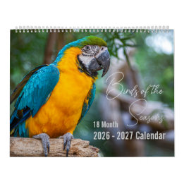 Calendario de Aves 18 Meses. ¡Elige tu Mes y Año d