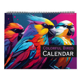 Calendario de aves coloridas