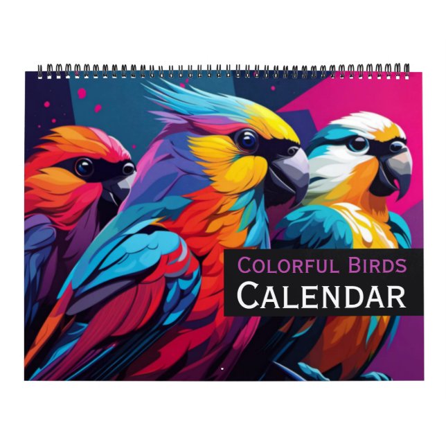 Calendario de aves coloridas (Tapa)