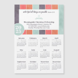 Calendario de bandas multicolor de la iglesia de 2