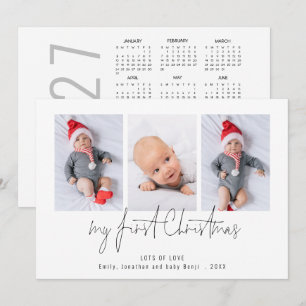 Calendario de bebé de 3 fotos de Navidad 2027