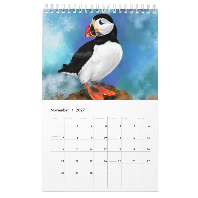 Calendario de Bellas Aves - Pintura (Nov 2027)