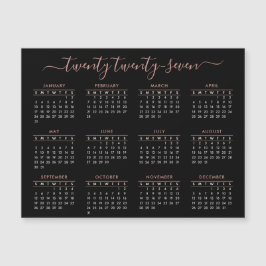 Calendario de Black Rosa Gold 2025 con guión moder