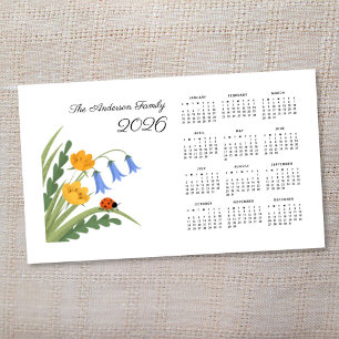 Calendario de Bluebells Botánico Floral de Ladybug