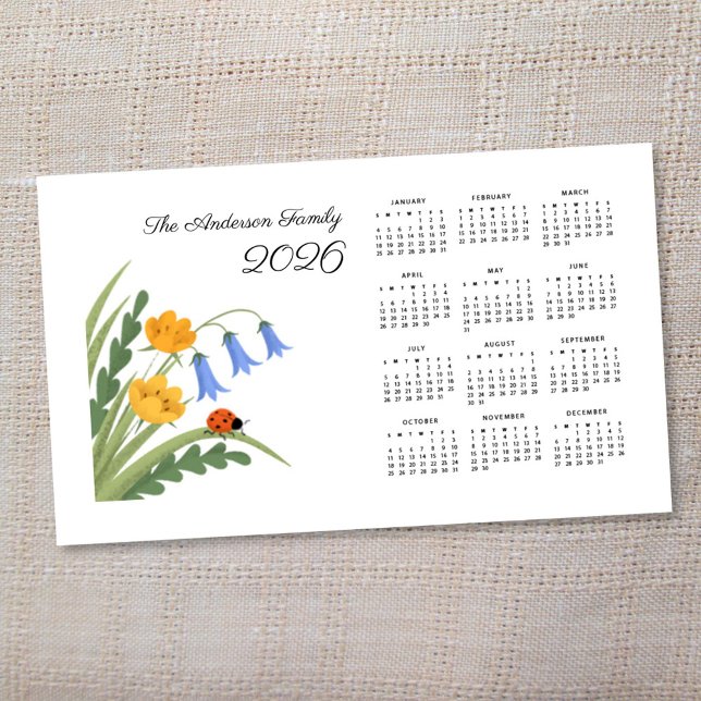 Calendario de Bluebells Botánico Floral de Ladybug (Subido por el creador)