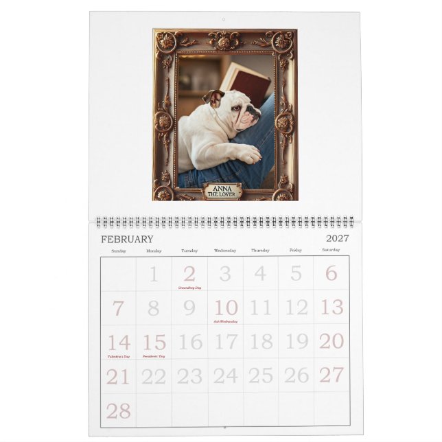 Calendario de buenos días de Blue Berry Bottom Dog (Feb 2027)