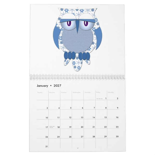 Calendario de búho (Jan 2027)