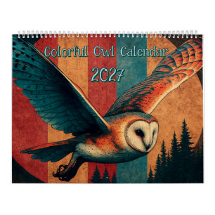 Calendario de búho colorido 2027