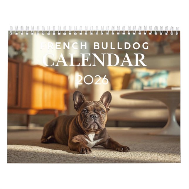 Calendario de Bulldog Francés 2026 | 12 Meses (Tapa)