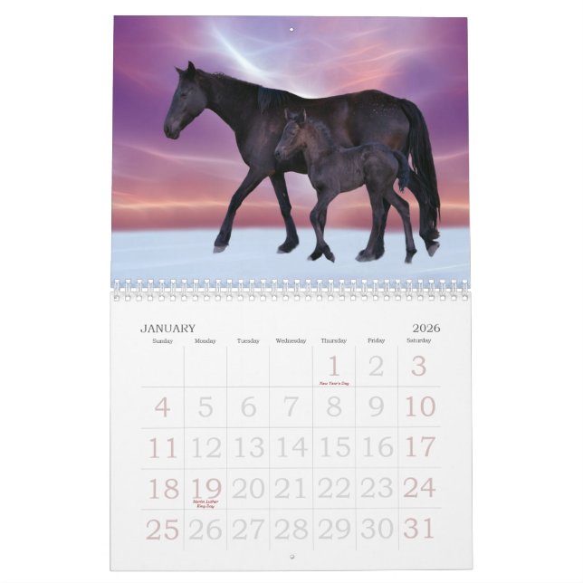 Calendario de caballos (Jan 2026)