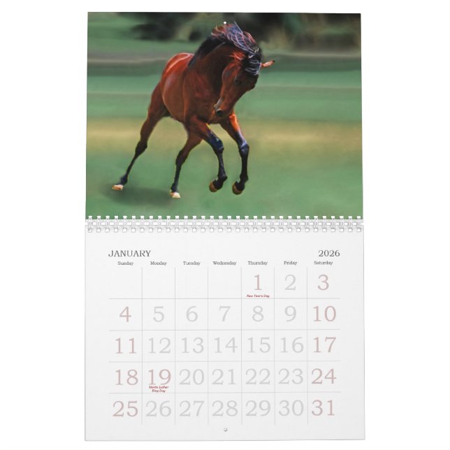 Calendario de caballos (Jan 2026)